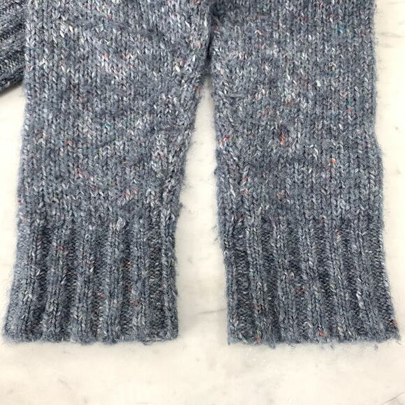 LL BEAN Cable Knit Cardigan Small Blue Wool Button Up Marled Sweater VTG EUC - Picture 5 of 8